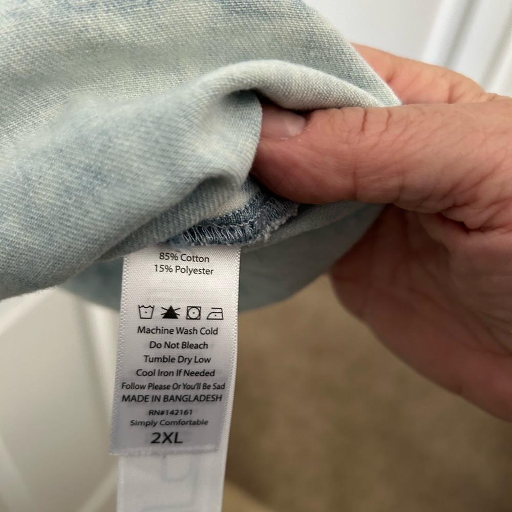 NWT LuLaRoe 2XL Ashton denim dress. - Picture 5 of 8